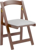 Folding Chairs with Padded Cushion,Wooden Foldable Portable Commercial Chair Bamboo Folding for Indoor and Outdoor Events Party Chair for Home Office, Guest Room,Conference Room