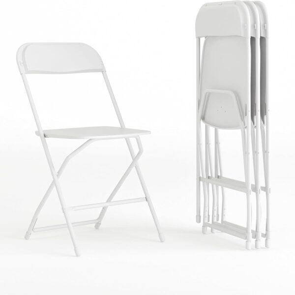 Series Plastic Folding Chair - White - 4 Pack 650LB Weight Capacity Comfortable Event Chair-Lightweight Folding Chair