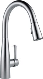 Brushed Nickel Kitchen Faucet with Pull Down Sprayer, Modern Single Hole Kitchen Sink Faucet, Single Handle