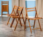 Folding Chair Set, No assembly, Teak, Set of 4 - Image 2