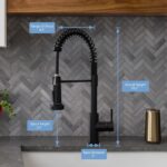 Black Kitchen Faucet with Pull Down Sprayer Single Hole Spring Kitchen Sink Faucet, Suitable for Farmhouses, RV, Utility Laundry Room, Outdoor, and Campers. Llave para fregadero de cocina - Image 2