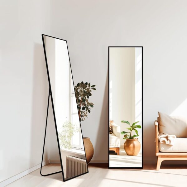Standing Mirror Full Length Mirror,Large Floor Mirror with Aluminium Frame for Door Bedroom Bathroom Living Room