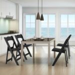 Resin Folding Chairs with Cushion, Foldable Plastic Chair with Comfortable Padded Seats, Perfect for Event Party Indoor Outdoor, Black, 1 PC - Image 2