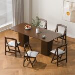 Folding Chairs with Padded Cushion,Wooden Foldable Portable Commercial Chair Bamboo Folding for Indoor and Outdoor Events Party Chair for Home Office, Guest Room,Conference Room - Image 2