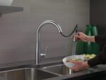 Brushed Nickel Kitchen Faucet with Pull Down Sprayer, Modern Single Hole Kitchen Sink Faucet, Single Handle - Image 2