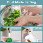 Kitchen Faucet with Pull Down Sprayer,Commercial Single Handle Stainless Steel Kitchen Faucets with Deck Plate (Brush Nickel) - Image 2
