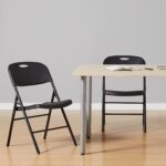 Foldable Portable Sturdy Folding Plastic Chair, 350-Pound Capacity, Black, 2-Pack - Image 2