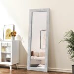Rustic Farmhouse Full Length Mirror, 64"x21" Wood Frame Floor Mirror, Free Standing Mirror Leaning Wall Mirror Full Length, Full Body Mirror for Bedroom Living Room Cloakroom, Weathered White - Image 2