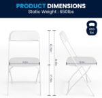 Series Plastic Folding Chair - White - 4 Pack 650LB Weight Capacity Comfortable Event Chair-Lightweight Folding Chair - Image 2