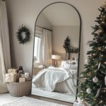 Full Length Mirror with Stand, 78"x38" Arched Full Body Mirror, Large Stand Up Mirror, Aluminum Frame Floor Standing Mirror, Freestanding Hanging Leaning Mounted for Bedroom Living Room Entryway Black - Image 2