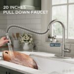Kitchen Faucet with Pull Down Sprayer Brushed Nickel, High Arc Single Handle Single Level Stainless Steel Pull Out Sink Faucet for  RV Bar, Fit for 1 or 3 Hole - Image 2